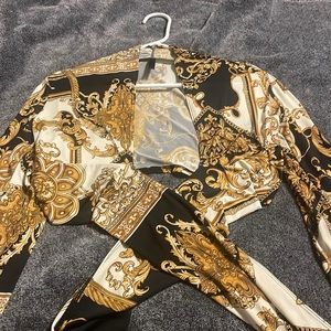 Crop dress top/tie around